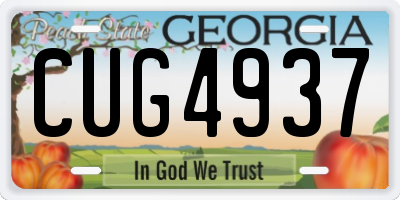 GA license plate CUG4937