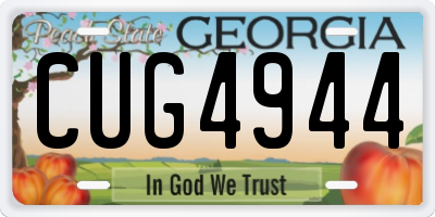 GA license plate CUG4944