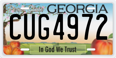 GA license plate CUG4972