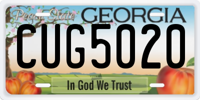 GA license plate CUG5020