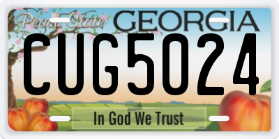 GA license plate CUG5024
