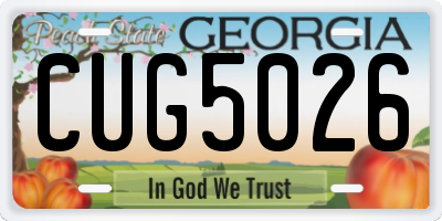 GA license plate CUG5026