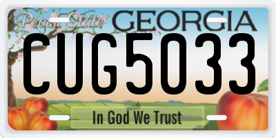 GA license plate CUG5033