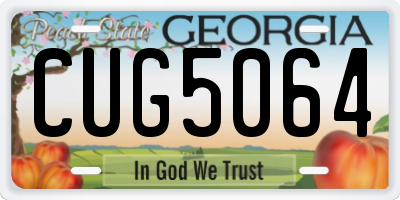 GA license plate CUG5064