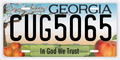 GA license plate CUG5065