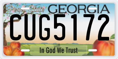 GA license plate CUG5172
