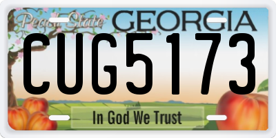 GA license plate CUG5173
