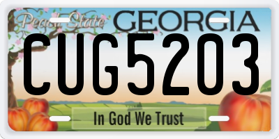GA license plate CUG5203
