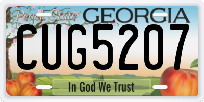 GA license plate CUG5207