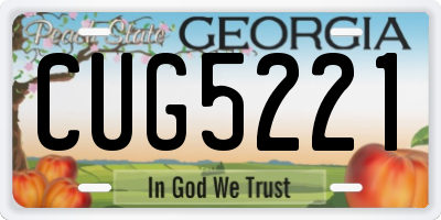 GA license plate CUG5221