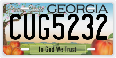 GA license plate CUG5232