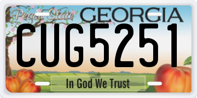 GA license plate CUG5251