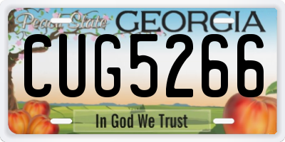 GA license plate CUG5266