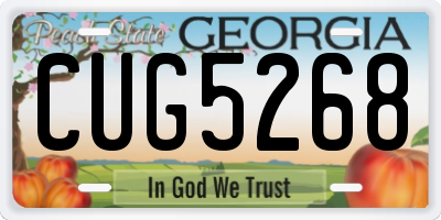 GA license plate CUG5268