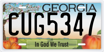 GA license plate CUG5347