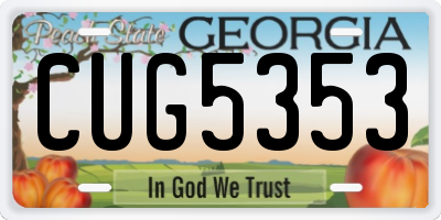 GA license plate CUG5353