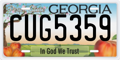 GA license plate CUG5359