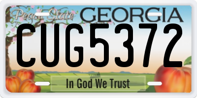 GA license plate CUG5372