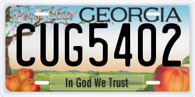 GA license plate CUG5402