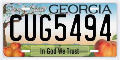 GA license plate CUG5494