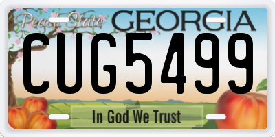 GA license plate CUG5499