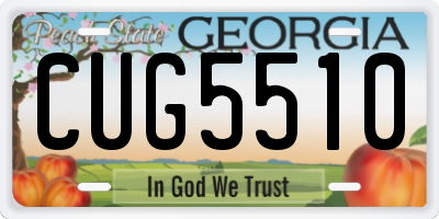 GA license plate CUG5510