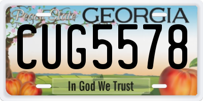 GA license plate CUG5578