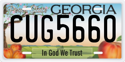 GA license plate CUG5660