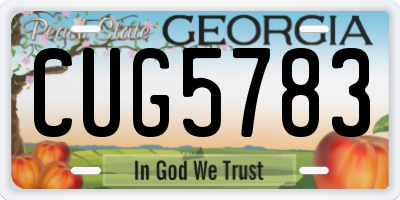 GA license plate CUG5783