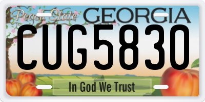 GA license plate CUG5830