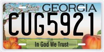 GA license plate CUG5921