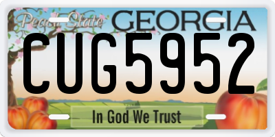 GA license plate CUG5952