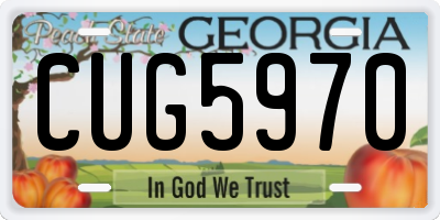 GA license plate CUG5970