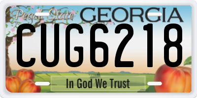GA license plate CUG6218