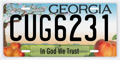 GA license plate CUG6231