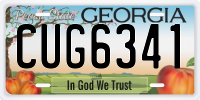GA license plate CUG6341