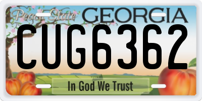 GA license plate CUG6362