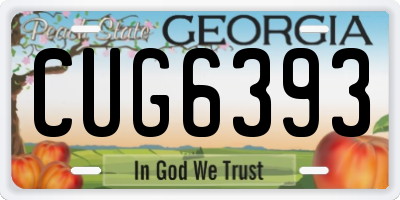 GA license plate CUG6393