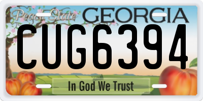 GA license plate CUG6394