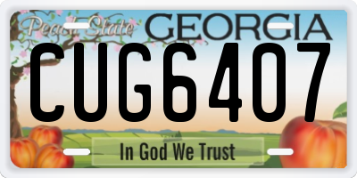 GA license plate CUG6407