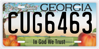 GA license plate CUG6463