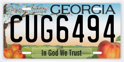 GA license plate CUG6494
