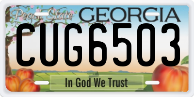 GA license plate CUG6503