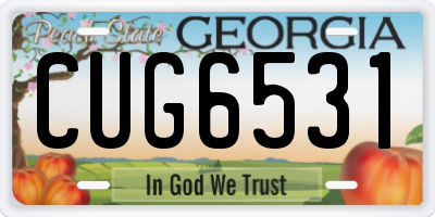 GA license plate CUG6531