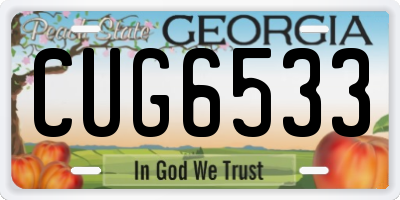GA license plate CUG6533