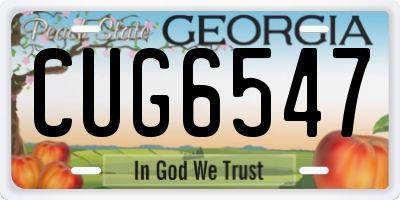 GA license plate CUG6547