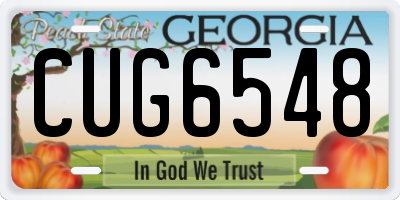 GA license plate CUG6548