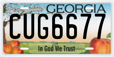 GA license plate CUG6677