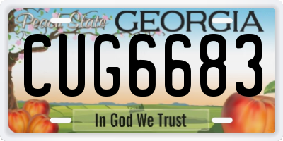 GA license plate CUG6683