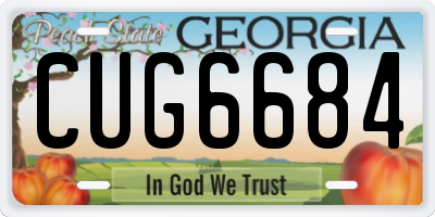 GA license plate CUG6684